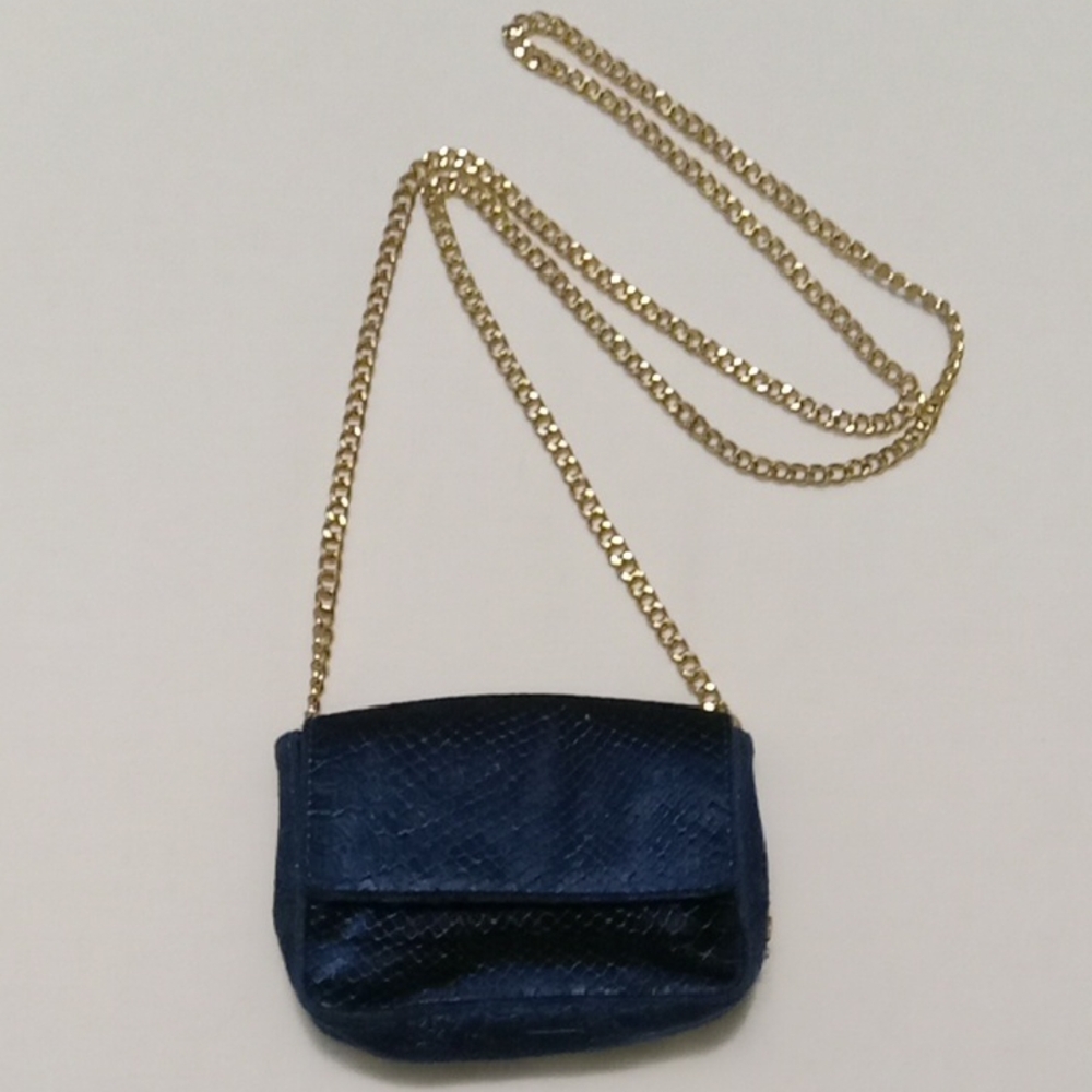 Juicy Couture Velvet Snakeskin Crossbody With Chain Strap